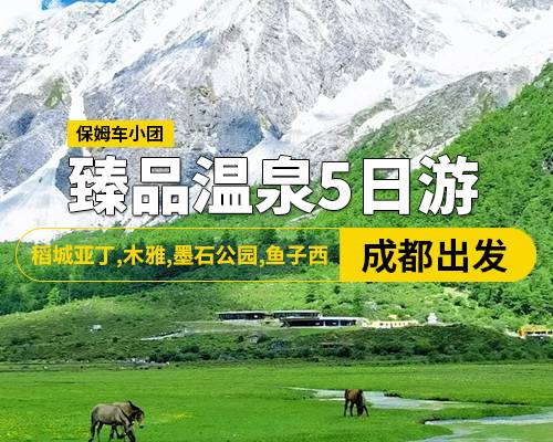 臻品溫泉5日游，稻城亞丁，木雅，墨石公園，魚子西 18人2+1保姆車小團